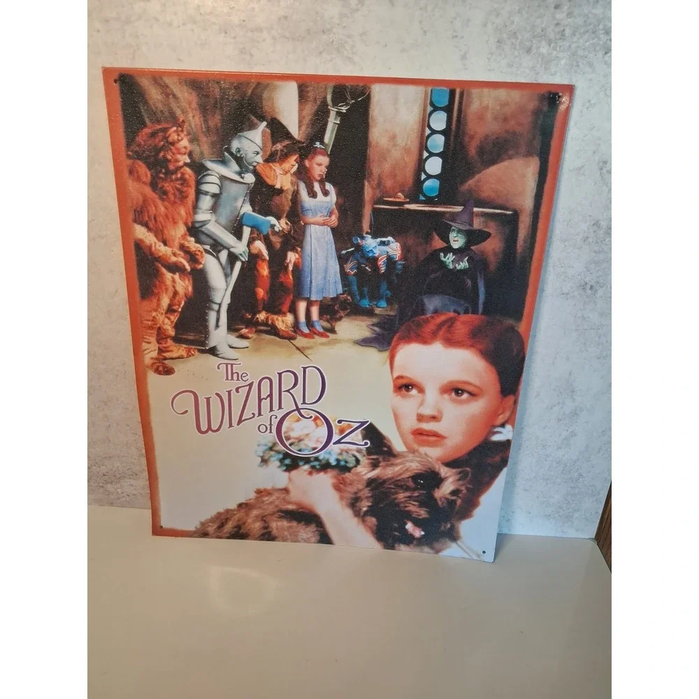 Vintage 1990s The Wizard of Oz Metal Tin Sign Dorothy & Toto